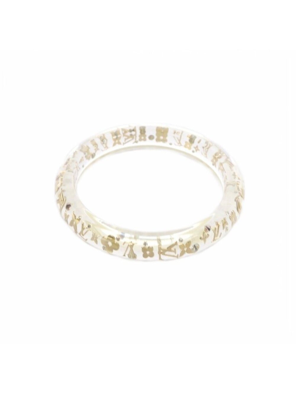 Louis Vuitton Bracelet Inclusion Bangle Gold Color Clear